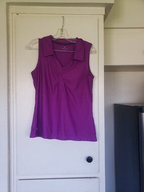 Athleta Purple sleeveless Top with ruffles in back Size Medium
